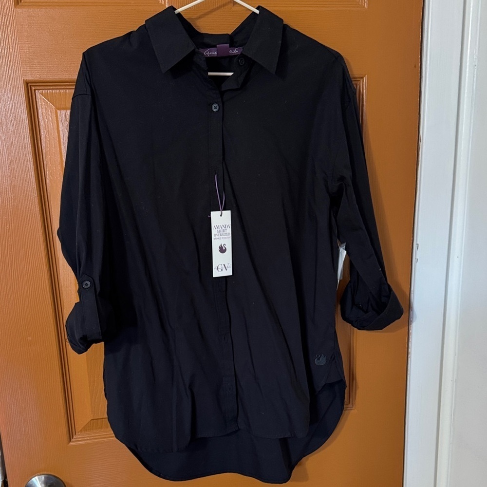 Gloria Vanderbilt Black Dress Shirt